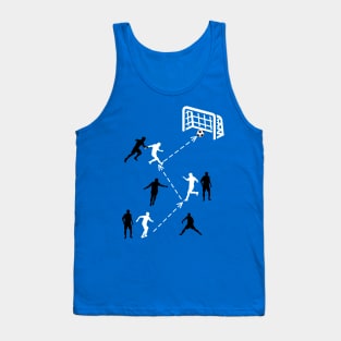 Funny Soccer play move with soccer players soccer on field to score goal Tank Top